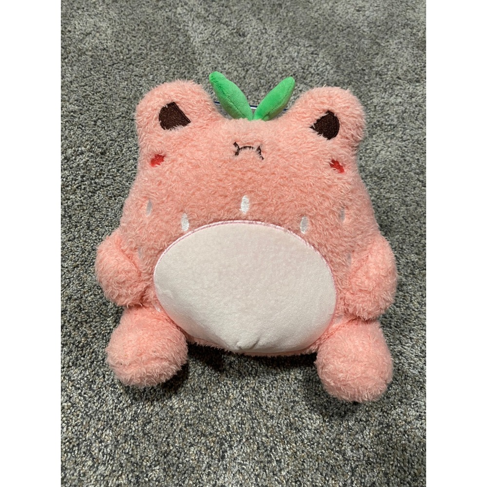 Cuddle Barn Plushgoals Strawberry Frog Pink Fruit Plush Stuffed Animal